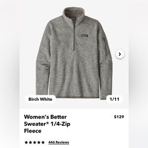 Women's Better sweater 1/4 zip fleece in birch white XS